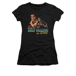 Elvis Presley Shirt Juniors Can't Help Falling Black T-Shirt