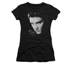 Elvis Presley Shirt Juniors Face Black T-Shirt