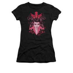 Elvis Presley Shirt Juniors Face It Pink Black T-Shirt