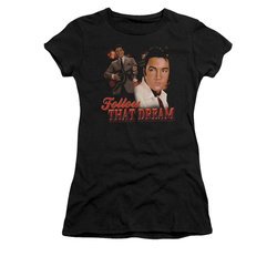 Elvis Presley Shirt Juniors Follow That Dream Black T-Shirt