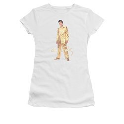 Elvis Presley Shirt Juniors Gold Suit White T-Shirt