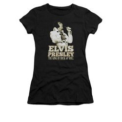 Elvis Presley Shirt Juniors Golden Glow Black T-Shirt