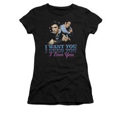 Elvis Presley Shirt Juniors I Want You Black T-Shirt