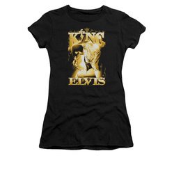 Elvis Presley Shirt Juniors In Gold Black T-Shirt