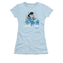 Elvis Presley Shirt Juniors Jailhouse Rocker Light Blue T-Shirt
