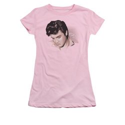 Elvis Presley Shirt Juniors Looking Down Pink T-Shirt