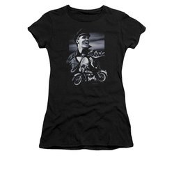 Elvis Presley Shirt Juniors Motorcycle Black T-Shirt