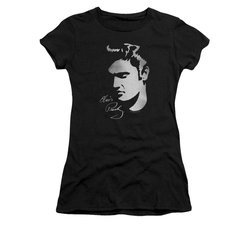Elvis Presley Shirt Juniors Simple Face Black T-Shirt