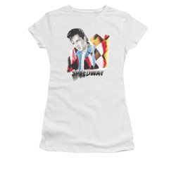 Elvis Presley Shirt Juniors Speedway White T-Shirt