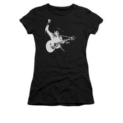 Elvis Presley Shirt Juniors Strum That Guitar Black T-Shirt
