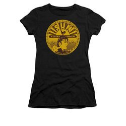 Elvis Presley Shirt Juniors Sun Records Full Logo Black T-Shirt