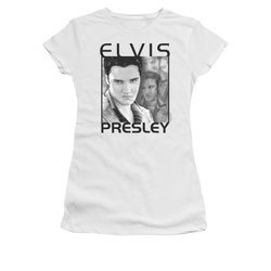 Elvis Presley Shirt Juniors Up Front White T-Shirt