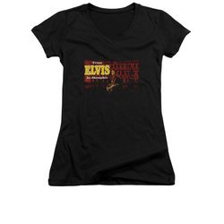 Elvis Presley Shirt Juniors V Neck From Memphis Black T-Shirt
