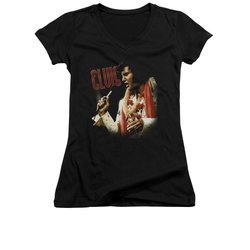 Elvis Presley Shirt Juniors V Neck Soulful Black T-Shirt