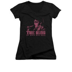 Elvis Presley Shirt Juniors V Neck The King Black T-Shirt
