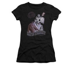 Elvis Presley Shirt Juniors Violet Vegas Black T-Shirt
