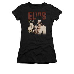 Elvis Presley Shirt Juniors Viva Star Black T-Shirt