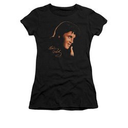 Elvis Presley Shirt Juniors Warm Portrait Black T-Shirt