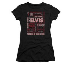 Elvis Presley Shirt Juniors Whole Lotta Type Black T-Shirt