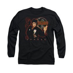 Elvis Presley Shirt Karate Long Sleeve Black Tee T-Shirt
