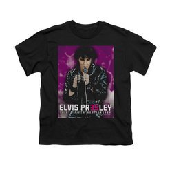Elvis Presley Shirt Kids 35 Leather Black T-Shirt
