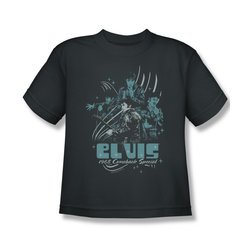 Elvis Presley Shirt Kids 68 Leather Charcoal T-Shirt