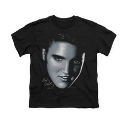 Elvis Presley Shirt Kids Big Face Black T-Shirt