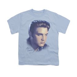 Elvis Presley Shirt Kids Big Portrait Light Blue T-Shirt