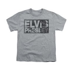 Elvis Presley Shirt Kids Block Letters Athletic Heather T-Shirt