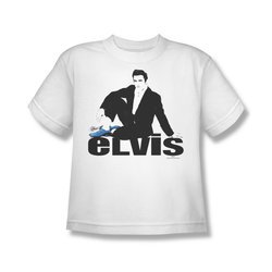 Elvis Presley Shirt Kids Blue Suede White T-Shirt