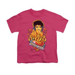 Elvis Presley Shirt Kids Burning Love Hot Pink T-Shirt
