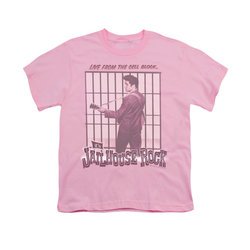 Elvis Presley Shirt Kids Cell Block Rock Pink T-Shirt