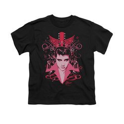 Elvis Presley Shirt Kids Face It Pink Black T-Shirt