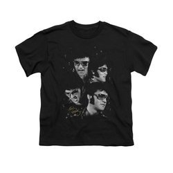Elvis Presley Shirt Kids Faces Black T-Shirt