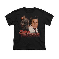 Elvis Presley Shirt Kids Follow That Dream Black T-Shirt