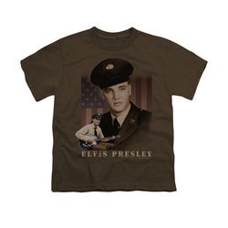 Elvis Presley Shirt Kids GI Uniform Coffee T-Shirt