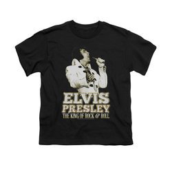 Elvis Presley Shirt Kids Golden Glow Black T-Shirt