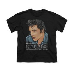 Elvis Presley Shirt Kids Graphic Black T-Shirt