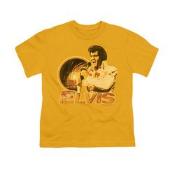 Elvis Presley Shirt Kids Hawaii Style Gold T-Shirt