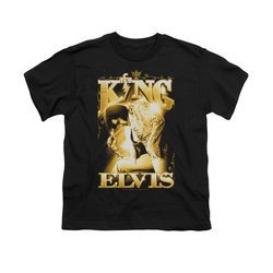Elvis Presley Shirt Kids In Gold Black T-Shirt