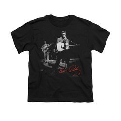 Elvis Presley Shirt Kids In The Spot Light Guitar Black T-Shirt