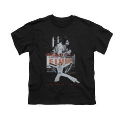 Elvis Presley Shirt Kids Las Vegas 1970 Black T-Shirt
