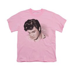 Elvis Presley Shirt Kids Looking Down Pink T-Shirt
