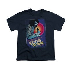 Elvis Presley Shirt Kids On Tour Poster Navy T-Shirt