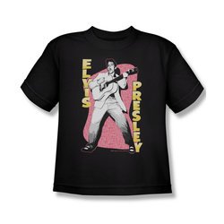 Elvis Presley Shirt Kids Pink Rock Black T-Shirt