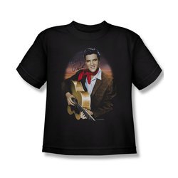 Elvis Presley Shirt Kids Red Scarf 2 Black T-Shirt