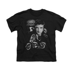 Elvis Presley Shirt Kids Rides Again Black T-Shirt