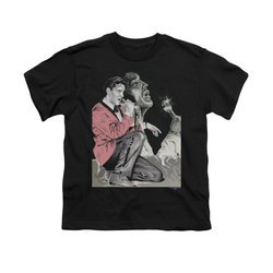 Elvis Presley Shirt Kids Rock N Roll Smoke Black T-Shirt