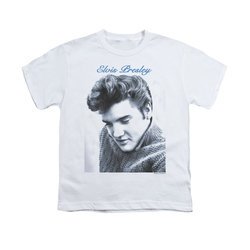 Elvis Presley Shirt Kids Script Sweater White T-Shirt