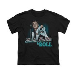Elvis Presley Shirt Kids Shake Rattle And Roll Black T-Shirt